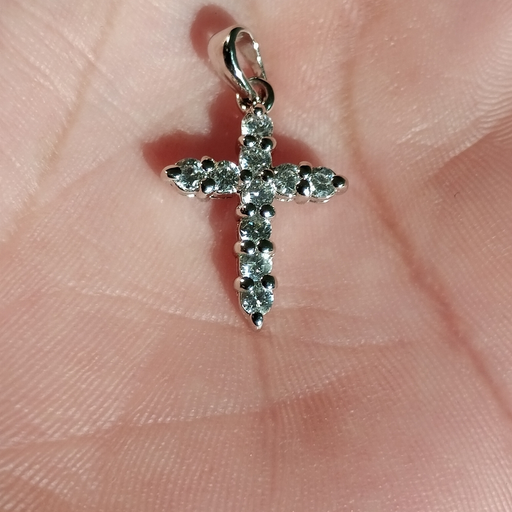 .925 Silver Cross with CZ stones